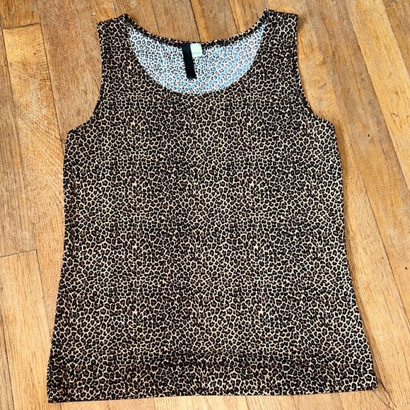Chic Leopard Print Tank Top Large Petite y2k slinky stretch - Picture 1 of 5